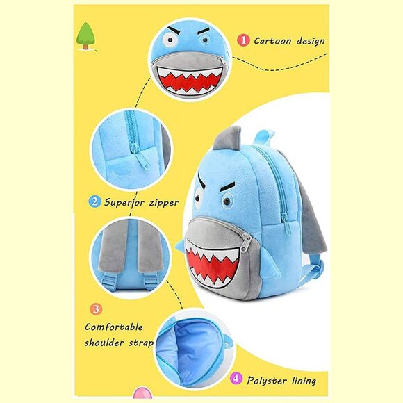 Zoo Animals Backpacks Cute Shark - Picture 4 of 9